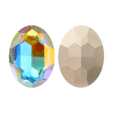 Crystal AB Big Oval Shape High Quality Glass Pointed Back Fancy Rhinestones WholesaleRhinestone